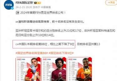 国足世界排名最新排名表