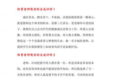 学生对体育老师的综合评价意见