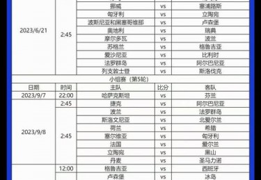 2024年欧洲杯分组情况