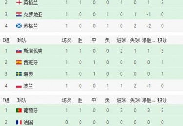 欧洲杯小组赛一共进了多少球